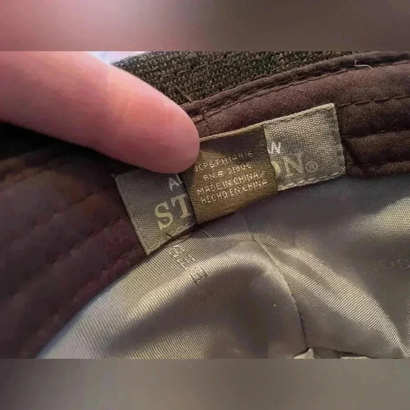 STETSON "ALL AMERICAN" MEN’S SIZE L/XL WOOL BLEND BROWN FEDORA HAT - Picture 7 of 9